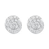 18k White Gold .68ct Diamond Circular Stud Earrings