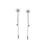 CARAT London Nova White Gold Plated Drop Earrings