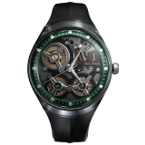 DNA Electrostatic 45mm Green Dial Leather Strap Watch
