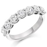 Platinum 1.50ct F VS Round Brilliant Cut Diamond Line Band