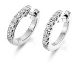 Platinum 0.25ct Round Brilliant Cut Small Hoop Earrings