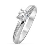 Platinum Brilliant Round Cut 0.61ct Diamond Ring