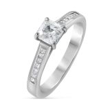 McDowells Platinum Asscher Cut 0.77ct Diamond Set Ring