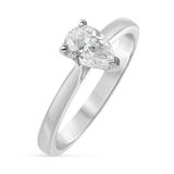 McDowells Platinum Pear Shape Solitaire 0.77cts Diamond Ring