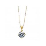 Carat London 9ct Yellow Gold Brilliant Cut Claw Set CZ Pendant