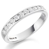 Platinum 0.50ct F VS Round Brilliant Cut Diamond Line Band