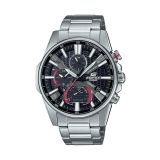 Edifice Solar 50mm x 45.2mm Black Dial Quarts Movement Stainless Steel Bracelet Watch