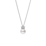 Mikimoto 18 Carat White Gold Pearl & Diamond Necklace