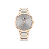 Bella Ladies 36mm Grey Dial Quartz Movement Two-Tone Stainless Steel Bracelet Watch