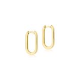 9ct Yellow Gold Rectangular Hoop Creole Earrings
