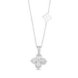 18k White Gold 0.34ct Diamond Cluster Pendant Necklace