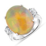 Weir Collection 18k Gold Diamond & Opal Dress Ring