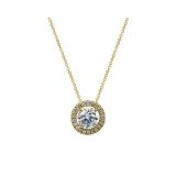 Carat London Gwen Round Borderset Necklace Gold Vermeil