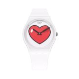 Valentine's Day LOVE O'CLOCK 34mm, Round White Dial, Quartz, White Case, White Strap Watch