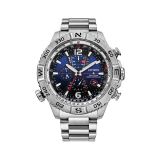 Photo of the Citizen Promaster Navihawk A-T 48mm, Blue Dial, Stainless Steel, Eco-Drive Watch AT8220-55L