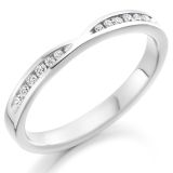 Platinum 0.18ct F/G VS Round Brilliant Cut Diamond Twist Line Band
