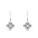 Weir Collection 18K White Gold Diamond Flower Drop Earrings