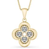 Weir Collection 18K Yellow Gold Diamond Flower Pendant