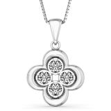 Weir Collection 18K White Gold Diamond Flower Pendant