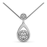 Weir Collection 18K White Gold 2 Stone Pendant