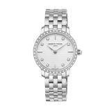 Photo of the Frederique Constant Classics Slimline Diamond 25mm Quartz Watch with White Dial & Stainless Steel Case – FC-200STDSS6B