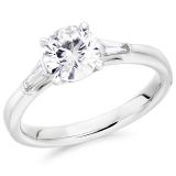Platinum 1.10ct E SI1 Round Brilliant Cut Diamond Engagment Ring