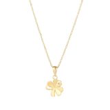 9k Yellow Gold Shamrock Pendant Necklace