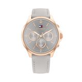 Scarlett Ladies 38mm Champagne Dial Quartz Movement Rose Gold PVD Leather Strap Watch