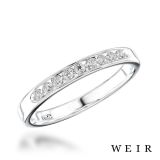 Platinum 0.14ct Round Brilliant Cut Diamond Line Band