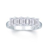 1.50 ct pl Emerald 5 Stone Traditional Claw Eternity Ring Size M