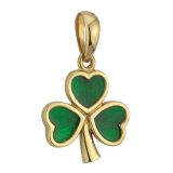9k Yellow Gold & Green Enamel Shamrock Charm