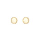 9k Yellow Gold Small Roped Disk Circle Stud Earrings