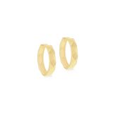 9ct Yellow Gold Diamond Cut Medium Hoop Earrings