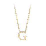 9k Yellow Gold G Initial Pendant Chain Necklace