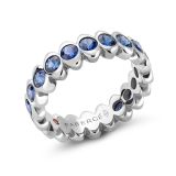 Faberge Colours of Love Cosmic Curve 18k White Gold Blue Sapphire Eternity Ring