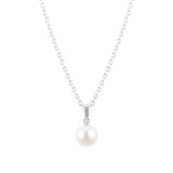 Mikimoto 18k White Gold Classic Collection 7mm Grade AA Pearl Pendant Necklace