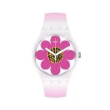 Bioceramic Flower Power FLOWER HOUR 41mm, Round Pink Dial, Quartz, Grey Case, Pink Strap Watch