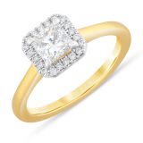 Weir Collection 18k Princess Halo Ring