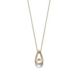 Mikimoto 18k Yellow Gold 8.25mm Akoya Pearl Pendant Necklace