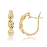 Weir Collection 18 Carat Yellow Gold Diamond Twist Earrings