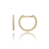 9ct yellow gold diamond hoop earrings