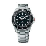 Seiko Sea Prospex 42.8mm, Black Dial, Solar Quartz Movement, Stainless Steel Case, Stainless Steel Bracelet Watch SNE589P1