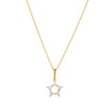 9k Yellow Gold Cubic Zirconia Pointed Star Pendant Necklace
