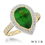 Yellow gold/platinum Pear shape cut Dress Ring