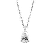 18k White Gold Pear-Shaped 0.40ct Diamond Pendant Necklace