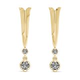 18k Yellow Gold My Caroline Drop 2 Diamond Earrings
