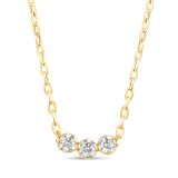 18k Three Stone .51ct Diamond Necklace