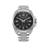 Photo of the Citizen Men's Sport 42mm, Black Dial, Stainless Steel, Eco-Drive Watch AW1720-51E