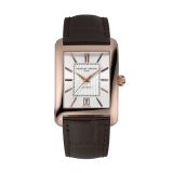 Photo of the Frederique Constant Classics Carrée Automatic 42x30mm Watch with Silver Dial, Rose Gold PVD Case & Leather Strap – FC-303V4C4