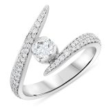 18k White Gold Interlocking Solitaire Ring